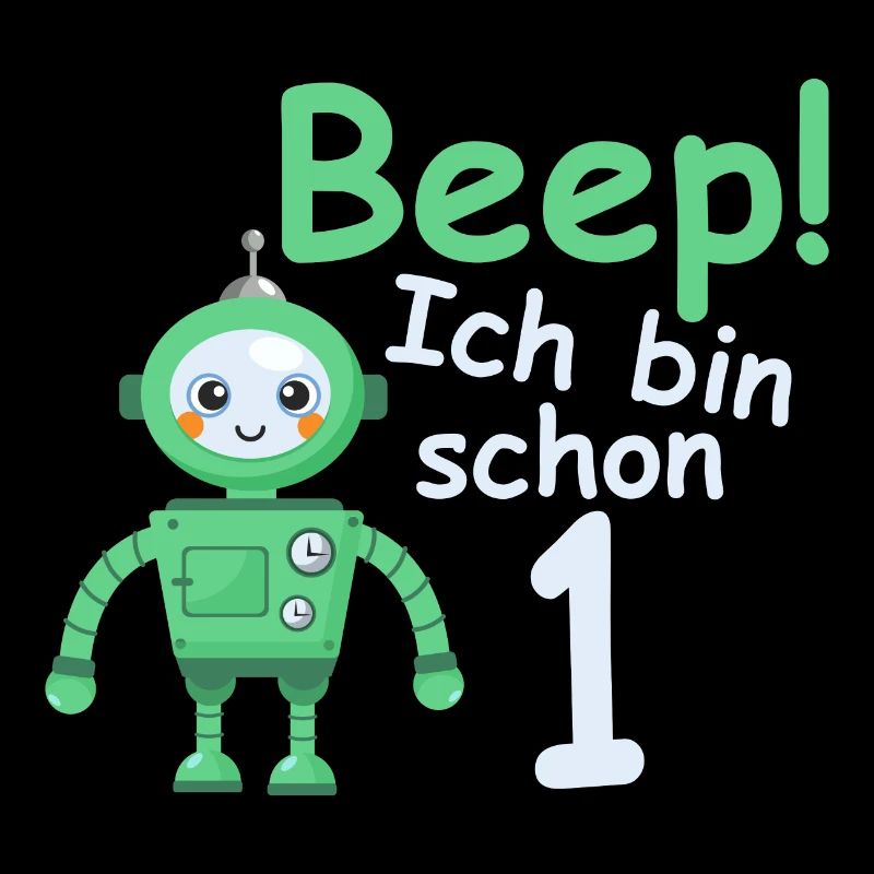 Geburtstagsshirt 1 jahr Roboter baby Junge Mädchen