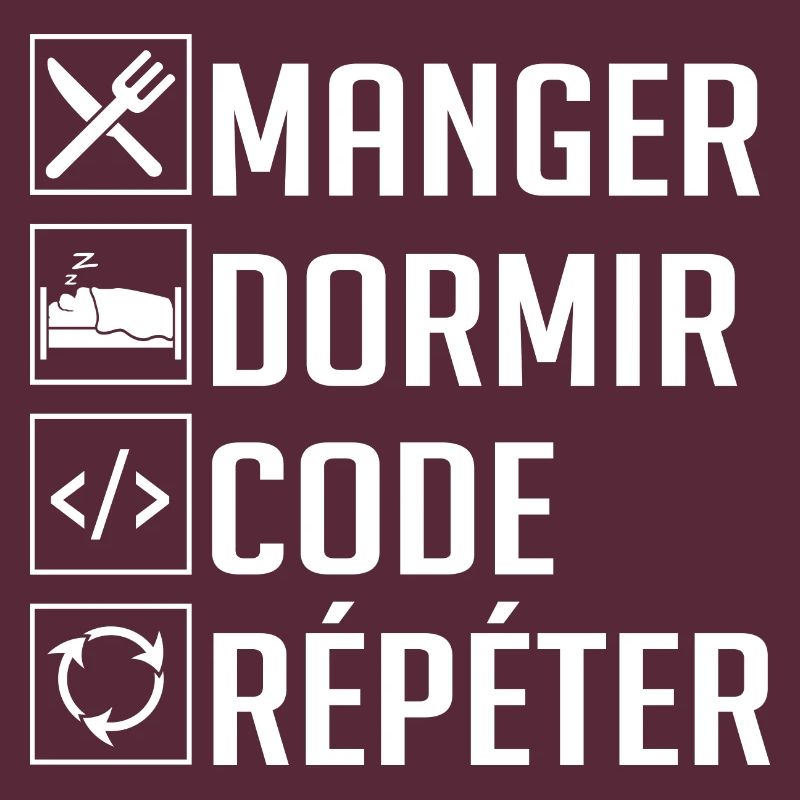 Manger, Dormir, Code, Répéter