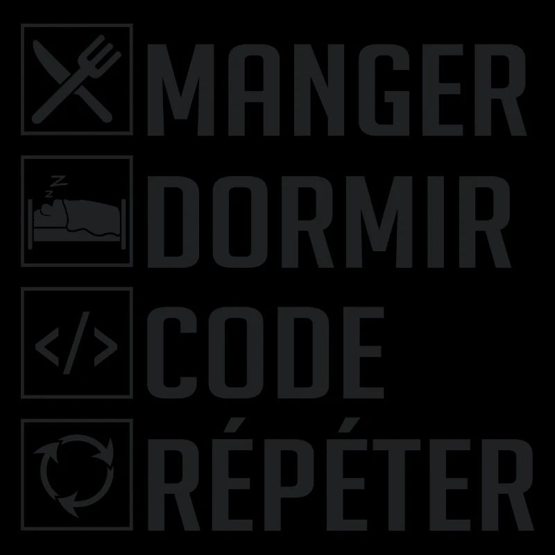 Manger, Dormir, Code, Répéter