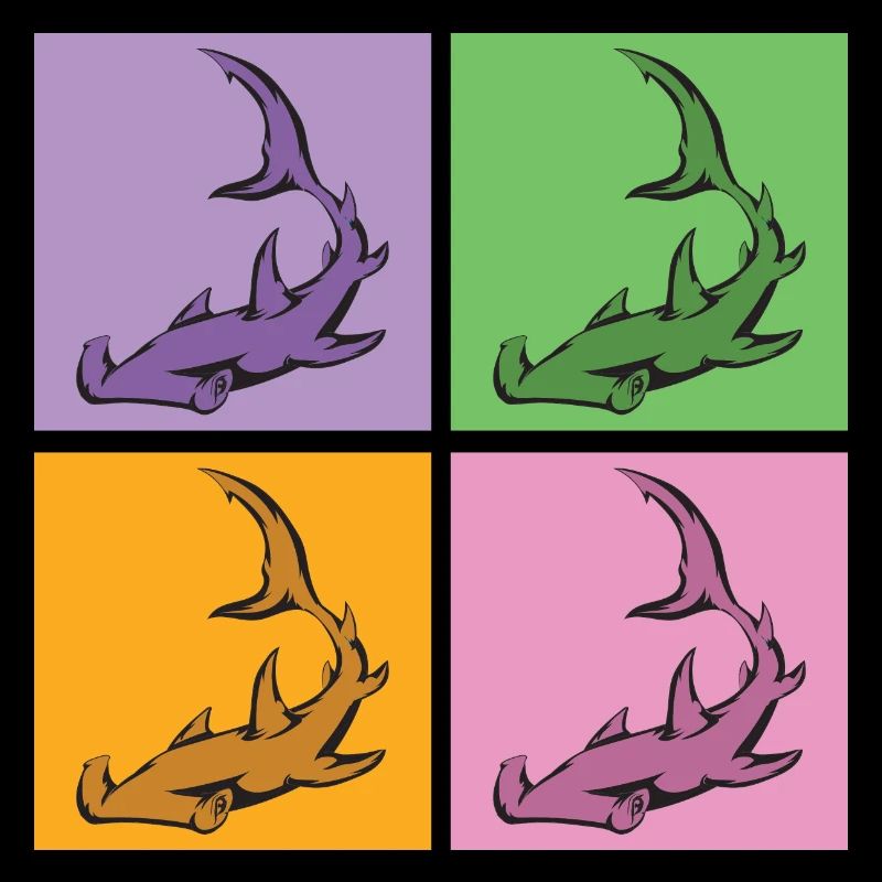 Sea Creature Animal Gift Pop Art Hammerhead Shark