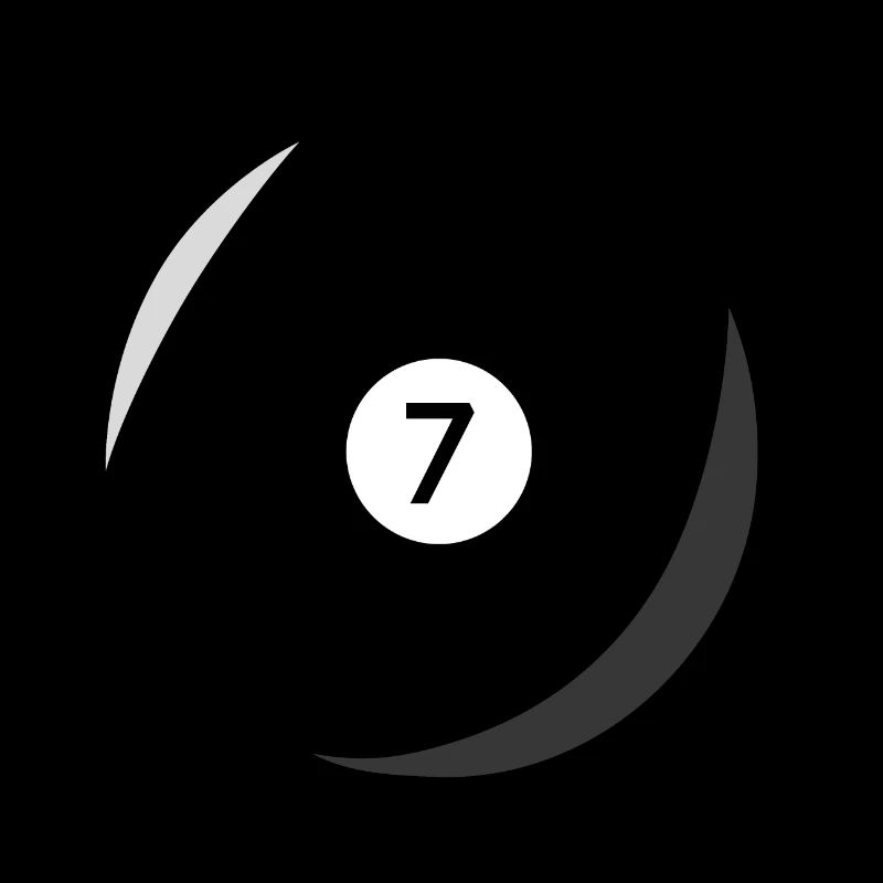 Billiard ball 7 black billiards seven