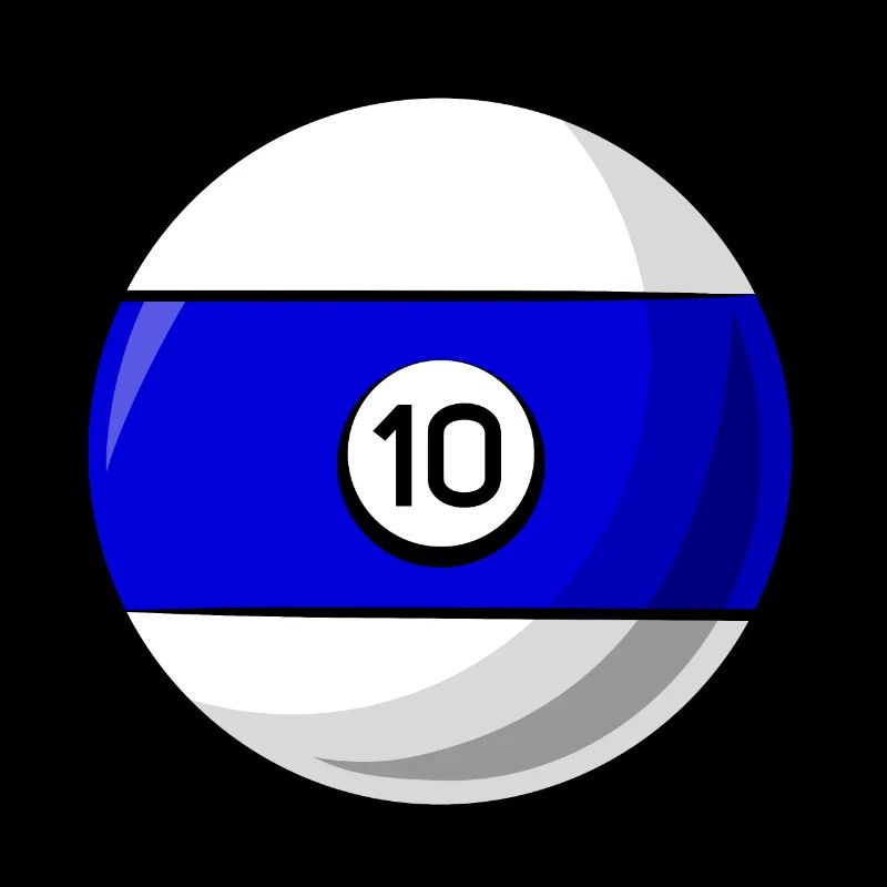 Billiard ball 10 blue Billiards ten