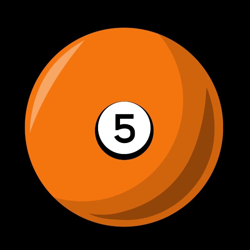 billiard ball 5 orange billiards five