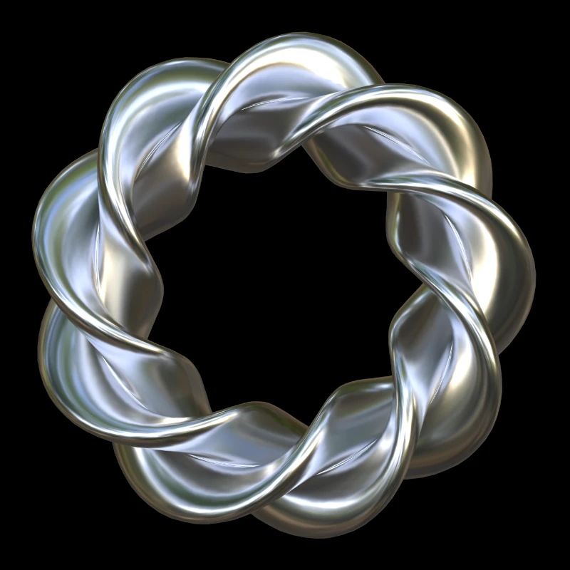 Gedrehter 3D Ring Silber