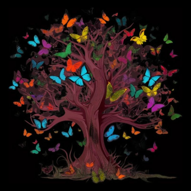 Schmetterlingsbaum Bunte Schmetterlinge Fliegen