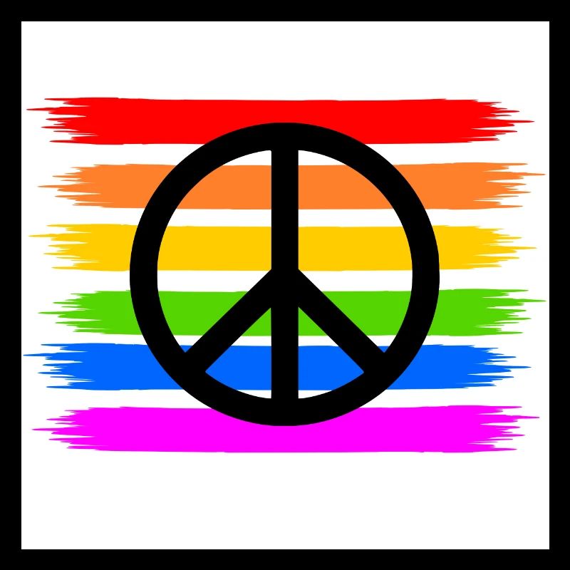 Peacezeichen auf LGBT Regenbogenfahne