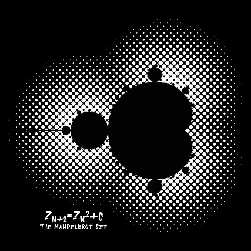 Fraktal The Mandelbrot Set Formule de maths en blanc