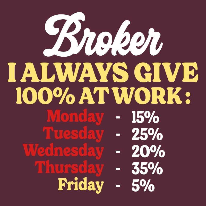 100% At Work Funny Quote Broker