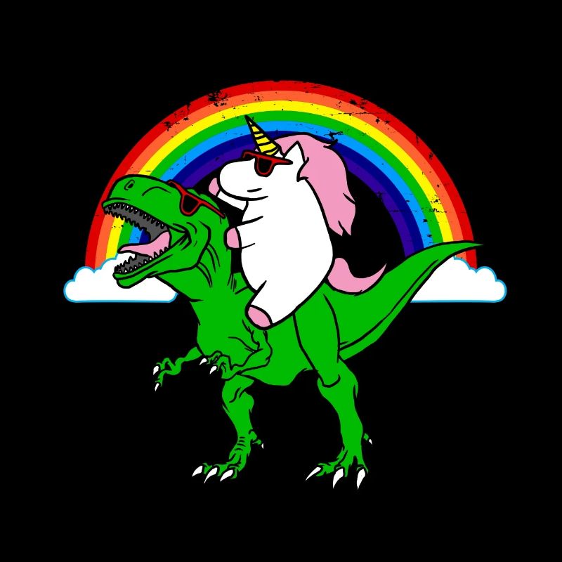 Unicorn and dinosaur