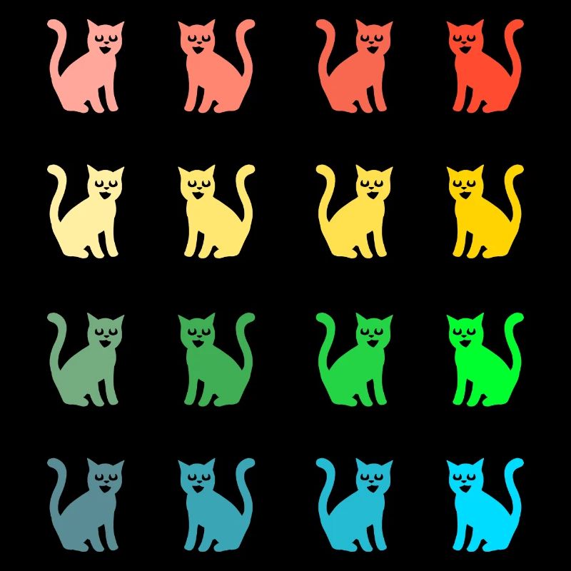Modèle de chat drôle de chats colorés avec des chatons