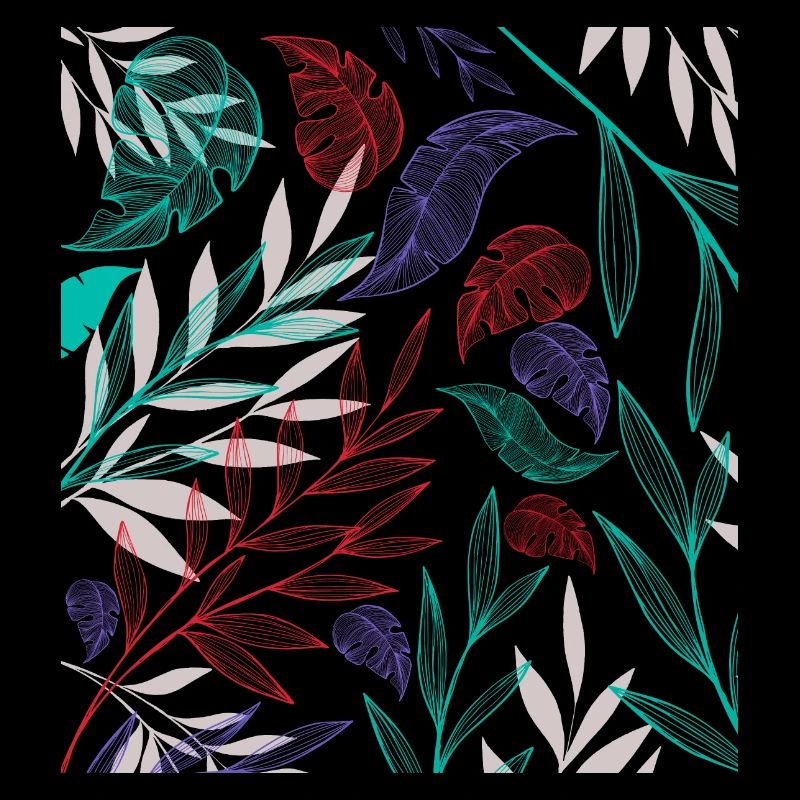 Pattern with tropical plants