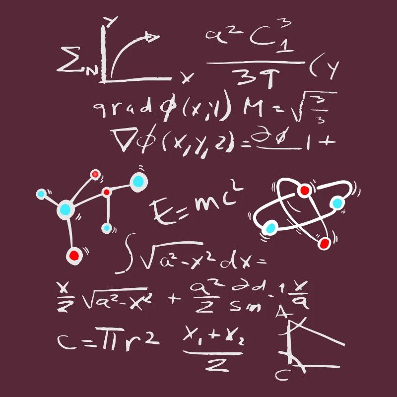 Physics Math Formula with Atoms and Molecules