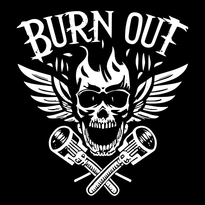 Burn Out Skull Wings Pistons
