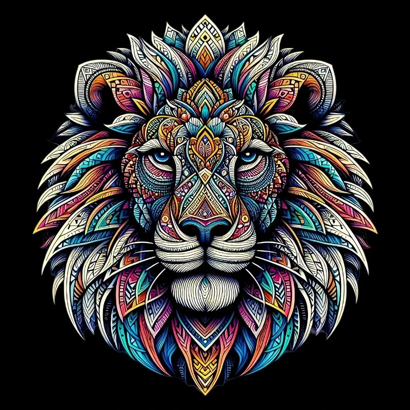 Löwe mit Mandalas verziert