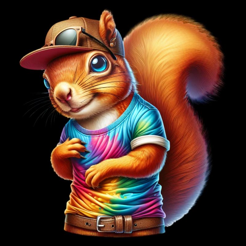 Farbenfrohes Cooles Sport Eichhörnchen Design