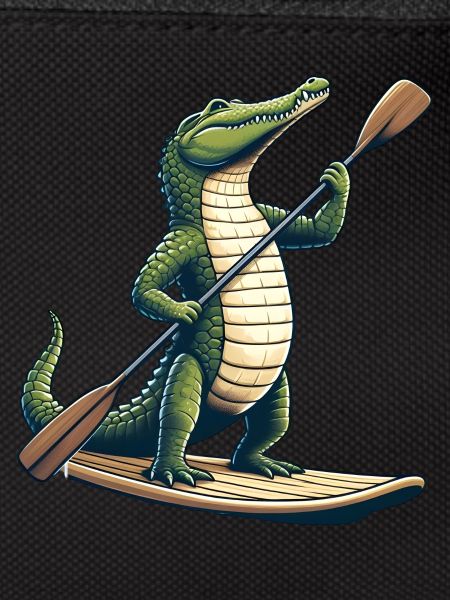 Crocodile on stand-up paddle