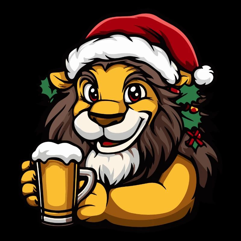 Lion Noël Bière Drôle