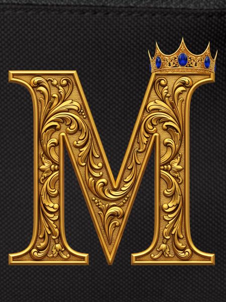 Baroque gold M monogram