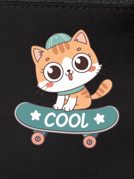 Chat sur skateboard pastel