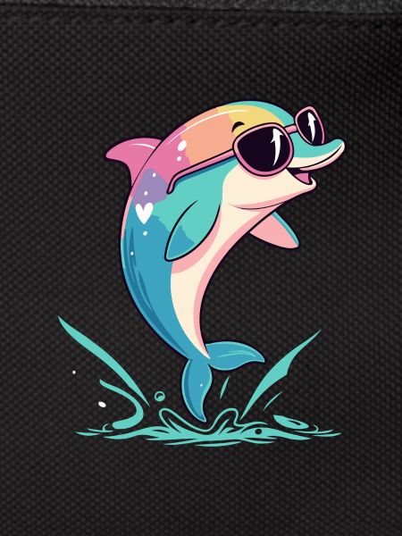 Rainbow dolphin in glasses