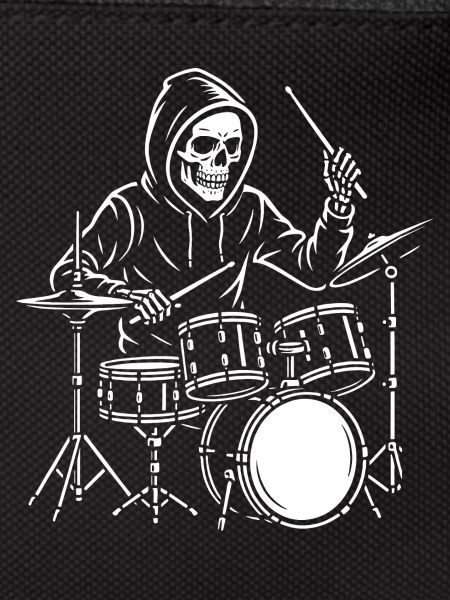 Grim Reaper plays drums