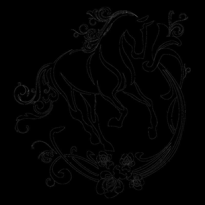 Design élégant de cheval noir et blanc
