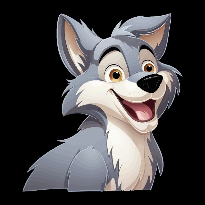 Wolf Laughs Cartoon Comic Wolf Head Wolves Cute