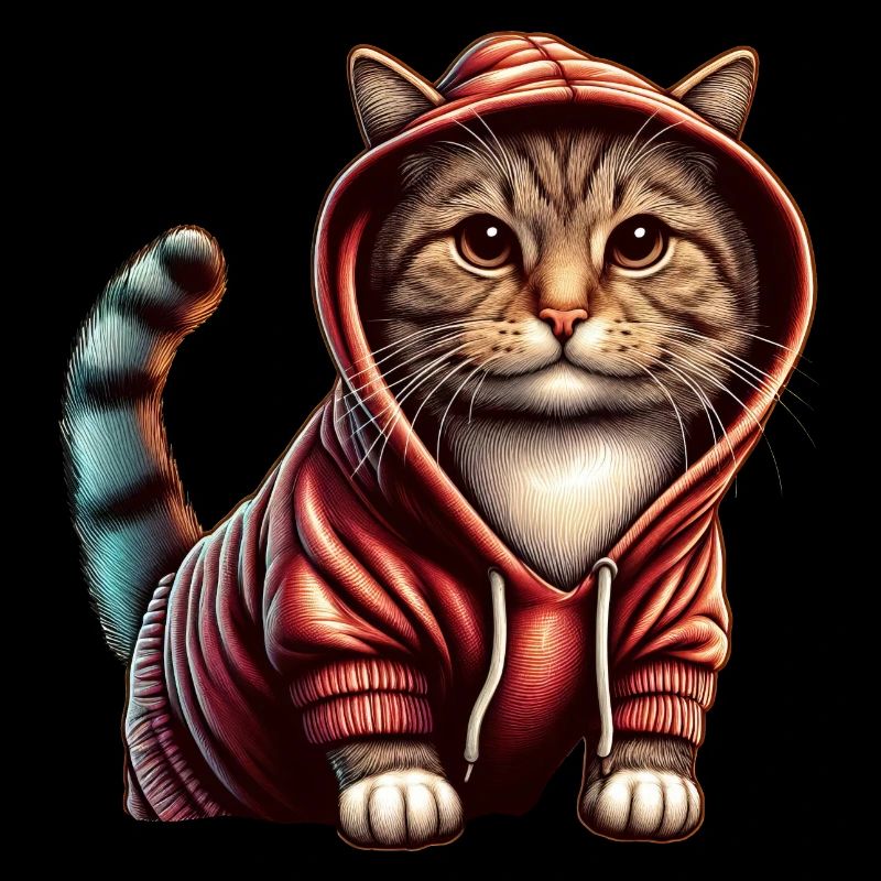 Niedliches Kätzchen mit Kapuzenpullover