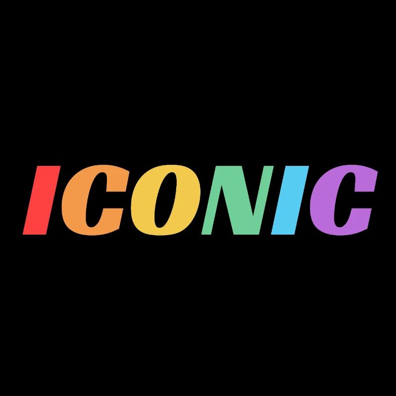 Ikonisch - Regenbogen Text LGBT Pride