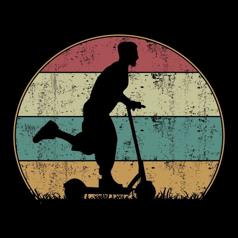 Tretroller E-Roller Elektroroller Retro Vintage