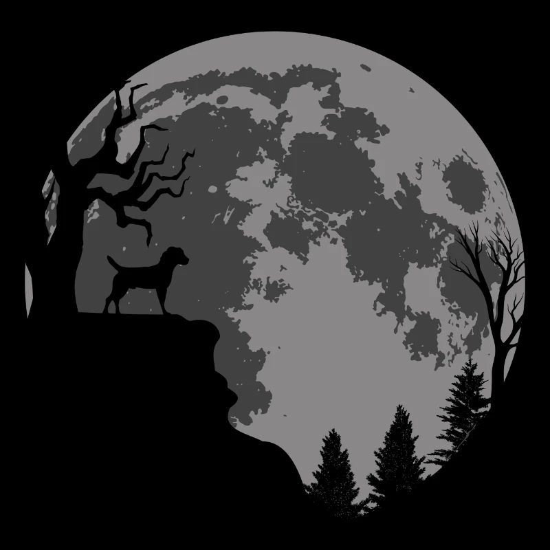 Heideterrier Mond Silhouette
