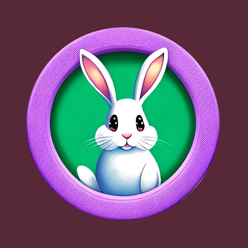 Purple Circle Easter Bunny