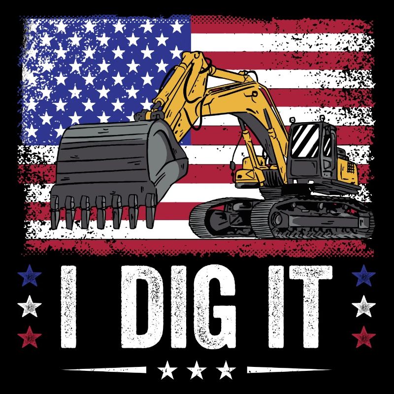 Retro Excavator Slogan Excavator Driver Construction Site