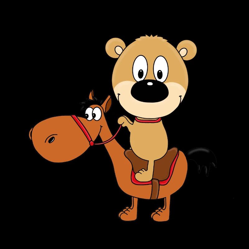 TEDDYBÄR - BÄR - TEDDY - PFERD - REITEN - KIND