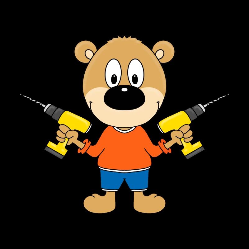 TEDDY - BÄR - HEIMWERKER - HANDWERKER - BOHRER