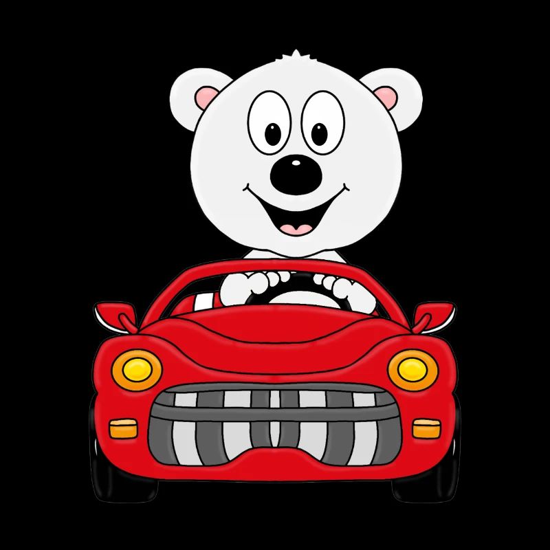 EISBÄR - AUTO - CABRIO - TIER - TIERISCH