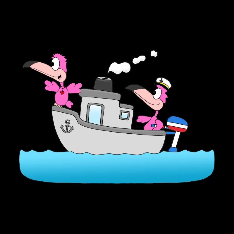 FLAMINGOS - BOOT - SCHIFF - LIEBE - SEEFAHRER