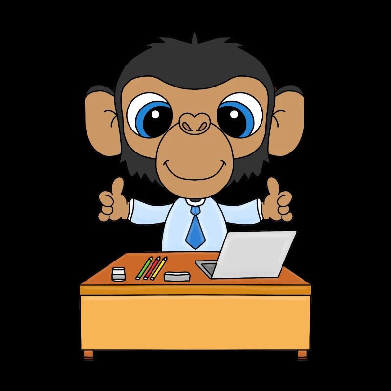 SCHIMPANSE - ARBEIT - AFFE - CHEF - MITARBEITER