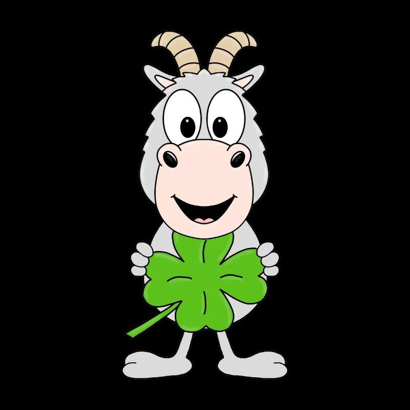 KLEEBLATT - GLÜCKSBRINGER - ZIEGE - TIER