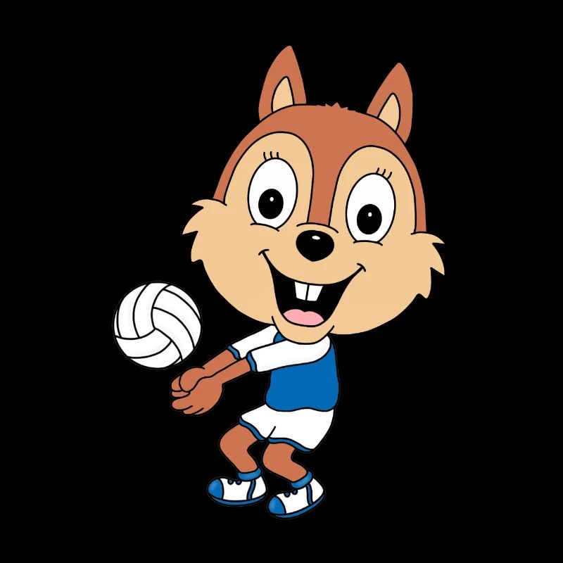 VOLLEYBALL - SPORT - EICHHÖRNCHEN - TIER - KIND