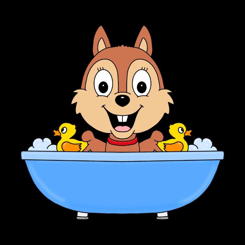 EICHHÖRNCHEN - BADEWANNE - TIER - TIERISCH