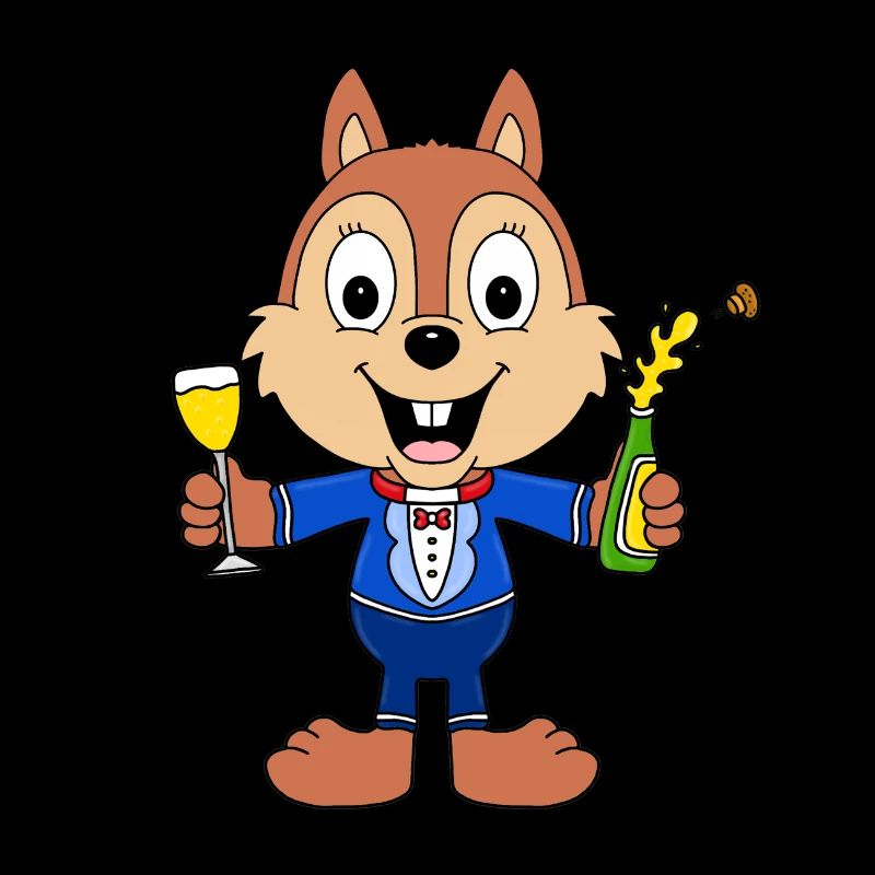 EICHHÖRNCHEN - PARTY - FEIER - SEKT - TIER