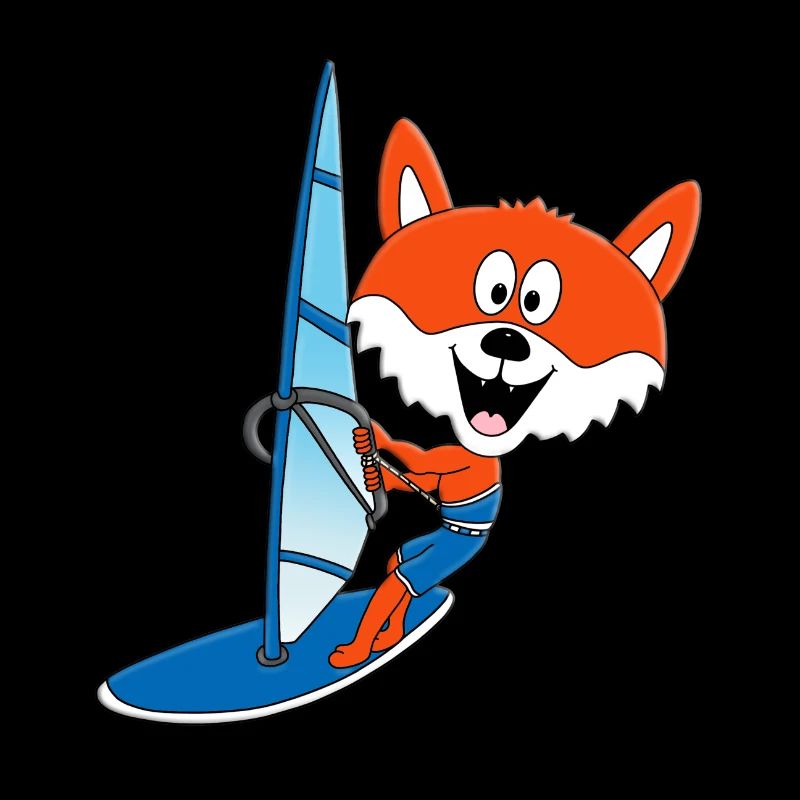WINDSURFER - SURFER - WASSERSPORT - FUCHS - TIER