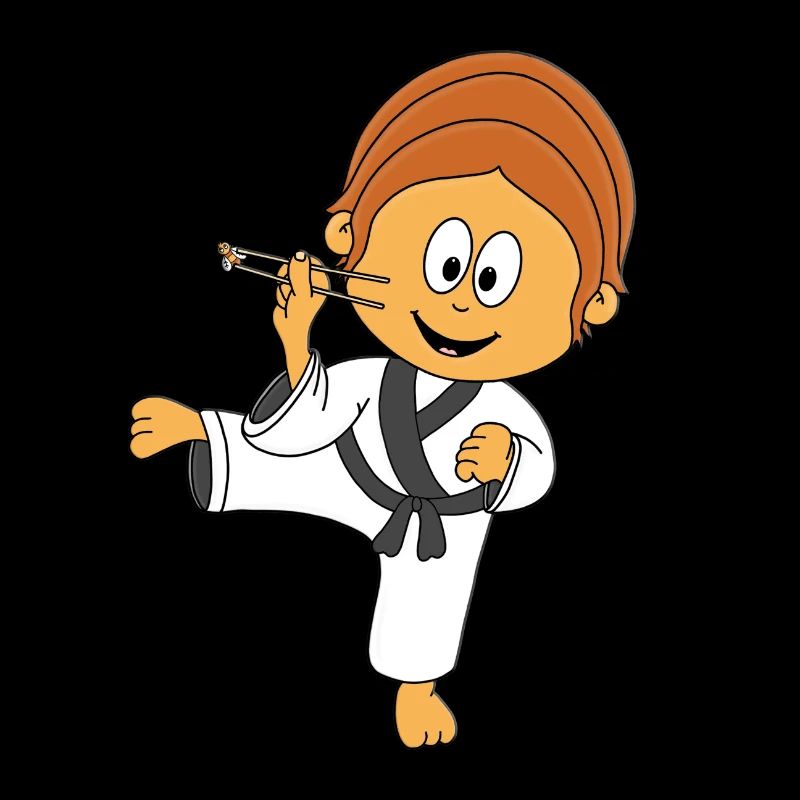 JUNGE - FLIEGENFÄNGER - KARATE - STÄBCHEN - FLIEGE