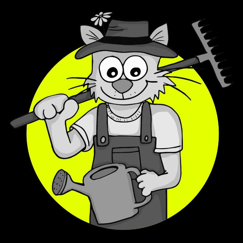 Retro Gärtner-Katze