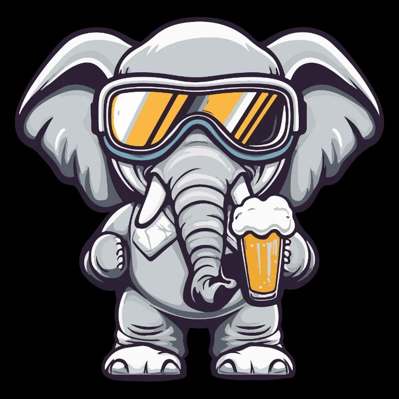 Elefant Apres Ski Bier Comic