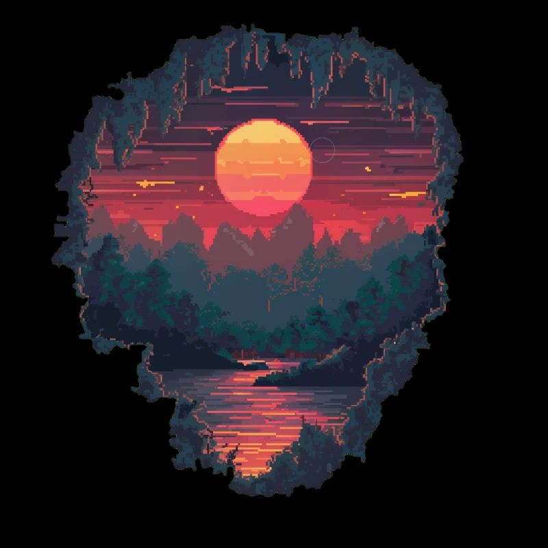 Trou dans un monde pixélisé