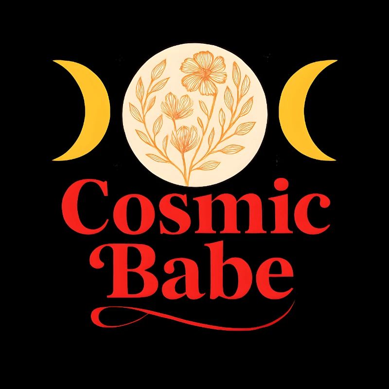 Cosmic Babe – Conception de la lune en rouge et jaune