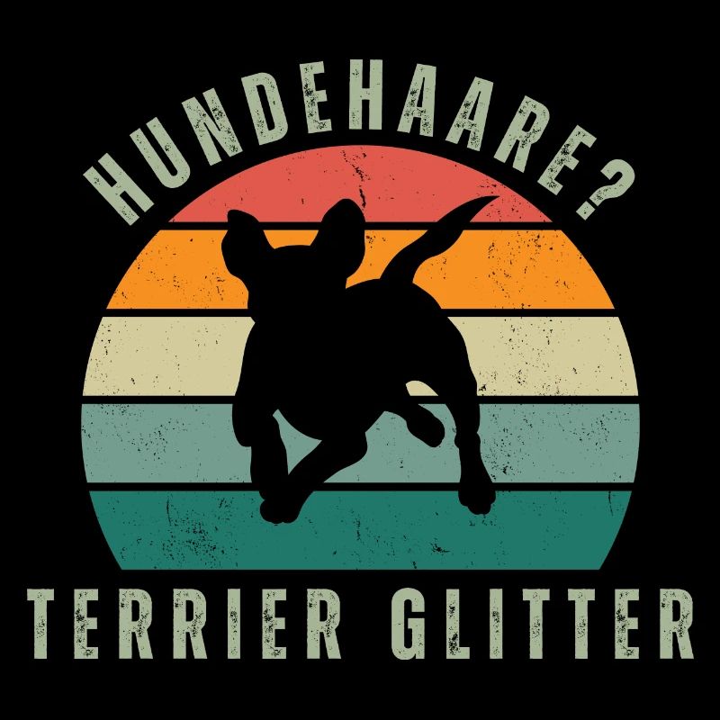 Terrier Glitter Retro Sunset