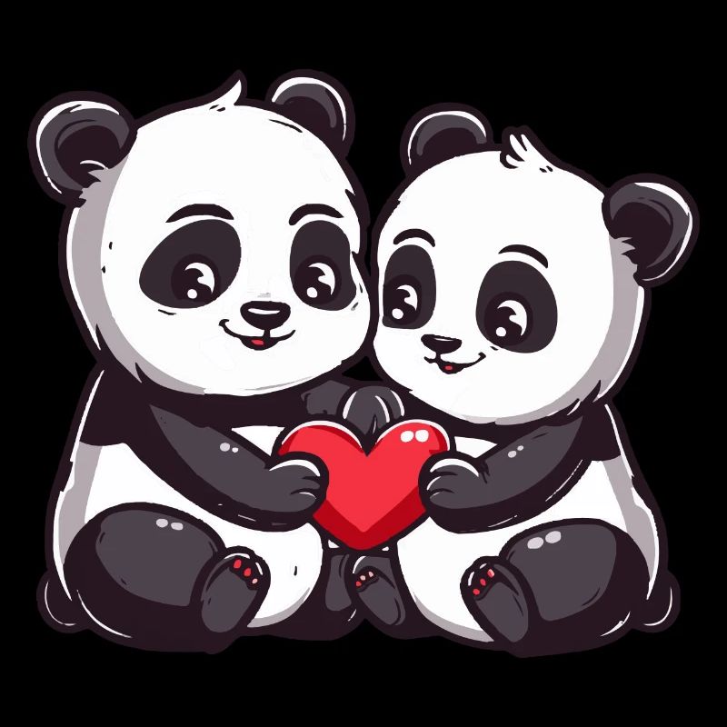Panda Paar Liebe Valentinstag